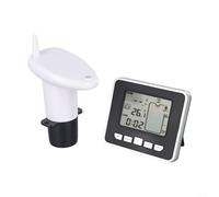 Pumixiy Indicador de nivel digital inalámbrico del tanque de agua con indicador de temperatura LCD Monitor remoto para el sistema de almacenamiento de agua de lluvia de la cisterna