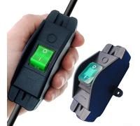 Pumixiy Interruptor basculante de cable en línea de 30 A, interruptor de encendido y apagado de doble polo de alta corriente para aplicaciones de alimentación de cable eléctrico de 250 V CA