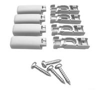 Pumixiy Juego de 4 soportes para persianas de color blanco, negro o gris, con tornillos, accesorios de base de sujeción de plástico para una cortina segura en la instalación (gris)