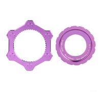 Pumixiy Kit de conversión de bloqueo central de cubo de bicicleta que se adapta a rotores de disco de 6 pernos compatibles con bicicletas de montaña, hecho de aleación de aluminio duradera (morado)