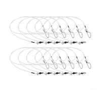 Pumixiy Kit de línea líder de pesca de fluorocarbono para agua dulce salada, 20-80 libras con giros y broches, 12 piezas de longitudes surtidas de 6 a 24 pulgadas (24 a 80 libras)