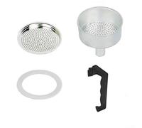 Pumixiy Kit de repuesto para cafetera de café espresso con mango de junta de sellado de embudo para 1, 3, 6, 9, 12 tazas, accesorios de aluminio para cafetera (12 tazas)
