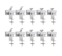 Pumixiy Kit de soporte de panel solar de aluminio, paquete de 10 unidades con soportes en Z más abrazaderas centrales para montaje en techo plano inclinado, instalación de panel solar