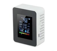 Pumixiy Monitor de calidad del aire interior 5 en 1, detector de dióxido de carbono-CO2 HCHO TVOC con pantalla LED de temperatura y humedad, batería recargable de 1200 mAh, carga USB
