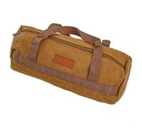 Pumixiy Organizador de clavijas con mango amarillo de 36 x 18 x 18 cm, lona de tierra para tienda de campaña, bolsa de almacenamiento de uñas al aire libre, herramienta