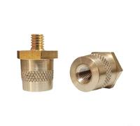 Pumixiy Par de adaptadores de poste de batería M6 M8, conectores de terminal de batería de latón para sistemas de 12 V 24 V, juego resistente con acero inoxidable (M8)