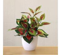 Pumixiy Planta falsa de escritorio con follaje de plástico realista, árbol bonsái artificial para decoración de oficina en casa, vestíbulo de hotel y exhibición de tienda, bajo mantenimiento en