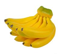 Pumixiy Ramo de plátanos artificiales realistas de espuma realista para decoración de frutas artificiales, varios tamaños, plátanos falsos amarillos para decoración del hogar, tienda de fotografía