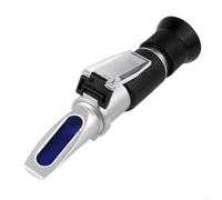 Pumixiy Refractómetro anticongelante de cuatro pulgadas, para refrigerante, líquido limpiaparabrisas, ácido de batería y solución de urea con compensación automática de temperatura, carcasa de latón