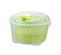 Pumixiy Secador manual de frutas y verduras con manivela de mano, cesta de drenaje de plástico ligero de grado alimenticio, diseño desmontable para el hogar, cocina, lavado y secado (verde)