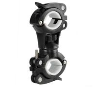 Pumixiy Soporte de linterna de bicicleta de liberación rápida fabricado con plásticos de ingeniería con rotación de 360 grados para una fácil instalación en el manillar de bicicleta, (negro-blanco)