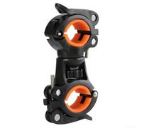 Pumixiy Soporte de linterna de bicicleta de liberación rápida fabricado con plásticos de ingeniería con rotación de 360 grados para una fácil instalación en el manillar de bicicleta, (negro-naranja)