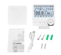 Pumixiy Termostato eléctrico de calefacción de suelo y caldera con rango de control inalámbrico de 100 m, señal bidireccional, modos manuales/automáticos y bloqueo de seguridad infantil (caldera