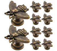 Pumixiy Tiradores de gabinete vintage de un solo agujero, de metal, color bronce, estilo antiguo, herrajes para armarios de cocina, aparadores, armarios, 10 unidades