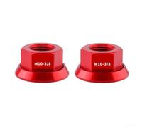 Pumixiy Tuercas de cubo de bicicleta * 3/8, para bicicletas plegables y fijas, cierres de eje de rueda de aleación de aluminio 7075, con acabado pulido suave, negro, rojo, azul, dorado gris (rojo)