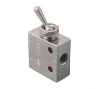 Pumixiy Válvula neumática mecánica rectangular | Control de aire de palanca de palanca de 3 vías de 2 posiciones | 3 puertos sin tipo común | Cuerpo de metal | Compatible con TAC2-31V