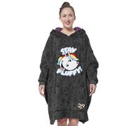 Pummel & Friends - Sudadera con capucha para hombre y mujer, diseño de unicornio Pummeleinhorn Stay Fluffy, de gran tamaño, unisex, mullido, color negro, Negro , Talla única
