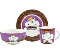 Pummeleinhorn - Vajilla de Porcelana (260 ml), diseño de Galletas, Color Morado