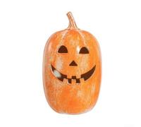 Pumpkin Boo Buddies - Decoración de resina hecha a mano para otoño y Halloween en interiores, perfecta para estantes, repisas y mesas (22 cm)