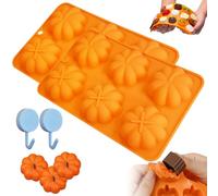 Pumpkin Candy Molds Silicone Halloween Chocolate Pumpkin Mini Silicone Mold Autumn Ghost Chocolate Mold for Gummy Jelly Ice Cube Cookies Cupcakes Decorations Soap Candle Muffin Cake