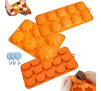 Pumpkin Candy Molds Silicone Halloween Chocolate Pumpkin Mini Silicone Mold Autumn Ghost Chocolate Mold for Gummy Jelly Ice Cube Cookies Cupcakes Decorations Soap Candle Muffin Cake