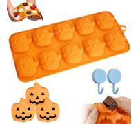 Pumpkin Candy Molds Silicone Halloween Chocolate Pumpkin Mini Silicone Mold Autumn Ghost Chocolate Mold for Gummy Jelly Ice Cube Cookies Cupcakes Decorations Soap Candle Muffin Cake