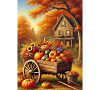 Pumpkin Carriage 300 Piece Jigsaw Puzzles for Adults, Colourful, Challenging & Brainteasing Adult Puzzles 300 Pieces Villa, Fun jigsaws for The Whole Family 16x11 Inch