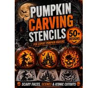 Pumpkin Carving Stencils: 50+ Advanced Templates with Scary Jack-o’-Lantern Faces, Spooky Creatures and Detailed Patterns | Halloween Party Decorations, DIY Crafts for Experts