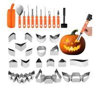 Pumpkin Carving Tools - 37 Piece Stainless Steel Kit | Molds