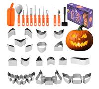 Pumpkin Carving Tools, Creative Halloween Pumpkin Carving Kit With Stencils, 37-Piece Easy-to-Use Decoration Engraving Gears With Stencils For Children Adults B