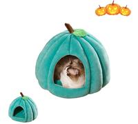 Pumpkin Cat Bed, 2025 New Pumpkin Cat Bed, with Removable Cushion, Warm Cave Nest Sleeping Beds Puppy House,for Cats Small Dogs (Blue,Small)