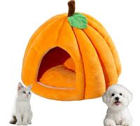 Pumpkin Cat Bed, Cat Bed, 2025 Cute Pumpkin Shape Cats Cave for Indoor Cats (Orange,L)