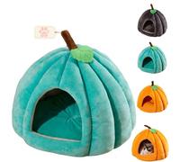 Pumpkin Cat Bed Cave, Waterproof Pumpkin Cat Sleeping Bag, Halloween Cats Bed with Removable Cushion, Warm and Non-Slip for Cats Small Dogs (Green,M)
