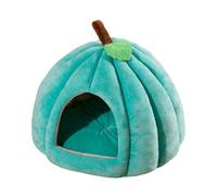 Pumpkin Cat Bed, Cute Cat Cave Bed for Indoor, Warm Enclosed Cats House with Removable Cushion, Fall Cats Pumpkin Nest for Small Dogs (Green,L)