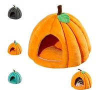 Pumpkin Cat Bed, Cute Halloween Pumpkin Shape Cat Cave Bed, Ca S Tent with Removable Cushion, Indoor Pumpkin Nest, Suitable For Small Pets (Orange,M)