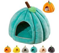 Pumpkin Cat Bed, Cute Pumpkin Shape Cat Cave, Warm Cave Bed, for Small Dogs and Cats (Blue,L)