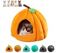 Pumpkin Cat Bed, Enclosed Cat Bed Pumpkin House | Cave, Warm Cave Nest Sleeping Beds Puppy House, with Removable Cushion, Puppy Houses for Cats Small Dogs (Orange,S (38 * 38 * 32 cm))