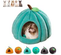 Pumpkin Cat Bed, Enclosed Cat Bed Pumpkin House | Cave, Warm Cave Nest Sleeping Beds Puppy House, with Removable Cushion, Puppy Houses for Cats Small Dogs (Blue,M (45 * 45 * 40 cm))