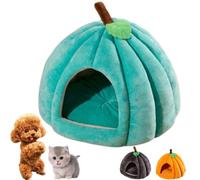 Pumpkin Cat Bed, Indoor Cat Cave with Removable Cushion - Camas cálidas para perros pequeños y medianos gatos, Halloween Themed Kennel House Nest Supplies