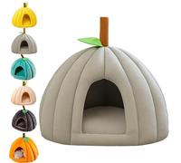 Pumpkin Cat Bed, Pumpkin Dog Bed, Cute Pumpkin Shape Cat Cave with Removable Cushion, for Cats and Puppies (Gray,Small)