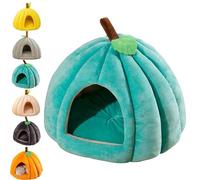Pumpkin Cat Bed, Pumpkin Dog Bed, Cute Pumpkin Shape Cat Cave with Removable Cushion, for Cats and Puppies (Green,Medium)