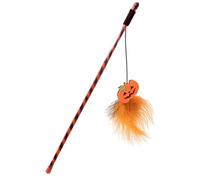 Pumpkin Cat Teasing Toy | Kitten Feathered Playing Stick | Cat Training Stick | Indoor Cat Teasing Toy | Feathered Cat Toy For Kitten | Not Easy To Break Comfortable Playtime For Daily Play