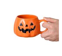 Pumpkin Ceramic Cup - Party Favor Cups with Handle, Halloween Coffee Mug | Cute for Hot Drinks, Safe Kids Adults, Reusable Beverage Home Kitchen Holiday Decor