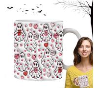 Pumpkin Cup - Taza espeluznante de Halloween, truco o tope de trato | Linda taza de té de cerámica de 350 ml para la familia de amigos, taza de café festivo para la decoración de mesa, re