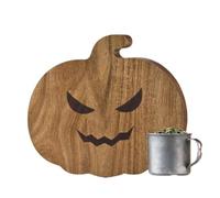 Pumpkin Cutting Board - Halloween Wooden Serving Platters for Kitchen Fall