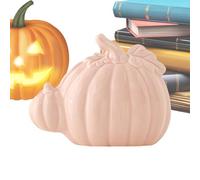 Pumpkin Decor Set, Ceramic Halloween Figurines, 4.84 X 3.82in Fall Festival Accents, Hand Painted Rustic Design, Authentic Seasonal Display for Indoor, Outdoor, Fireplace, Bedroom, Living Room