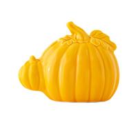 Pumpkin Decor Set, Ceramic Halloween Figurines, 4.84 X 3.82in Fall Festival Accents, Hand Painted Rustic Design, Authentic Seasonal Display for Indoor, Outdoor, Fireplace, Bedroom, Living Room