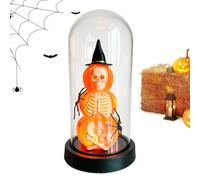 Pumpkin Desk Lamp Skeleton Halloween - Light Up Table Decor for Kids Room