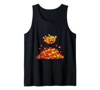Pumpkin Dive in Fall Leaves Funny Autumn Halloween Humor Camiseta sin Mangas