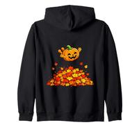 Pumpkin Dive in Fall Leaves Funny Autumn Halloween Humor Sudadera con Capucha